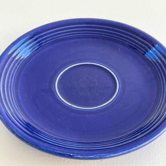 Fiestaware Lot of 2 Vintage Light Green and Cobalt Saucer Plates - Picture 4 of 4